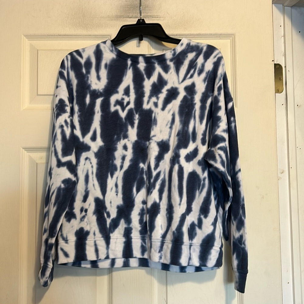 Banana Republic Blue and White Tie Dye Sweatshirt Size XS